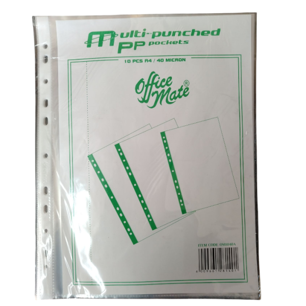 OM1040A Multi Punched - PP Pockets 40 Micron