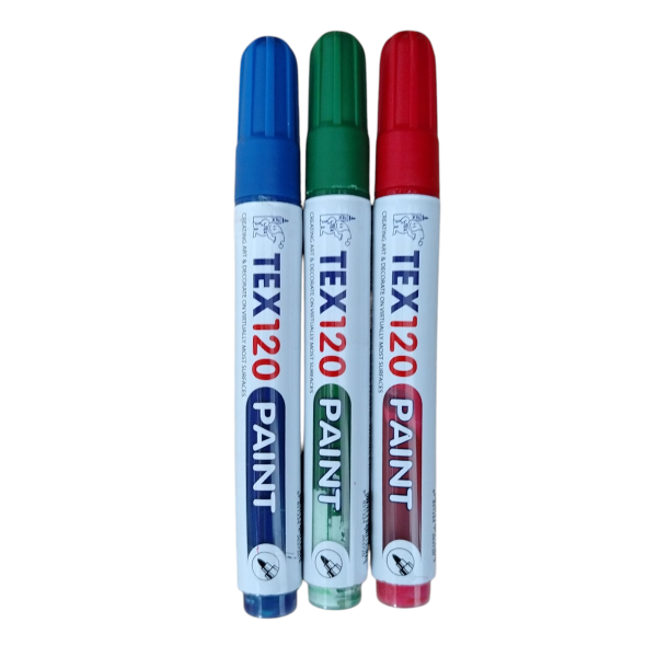 TEX 120  Tex Paint Markers White / Red / Blue / Green