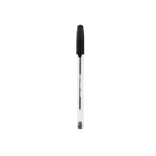 Clear Barrel 1.0mm Cello Tri-Mate Ball Pens Medium Black / Blue / Red