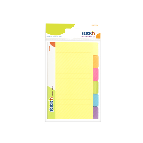 No. 21460 NEON 60 RAINBOW TAB DIVIDER NOTES PRINTED 6 TAB A6