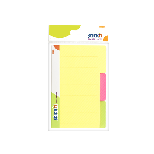 No. 21461 NEON 60 RAINBOW TAB DIVIDER NOTES  PRINTED 3 TAB A6