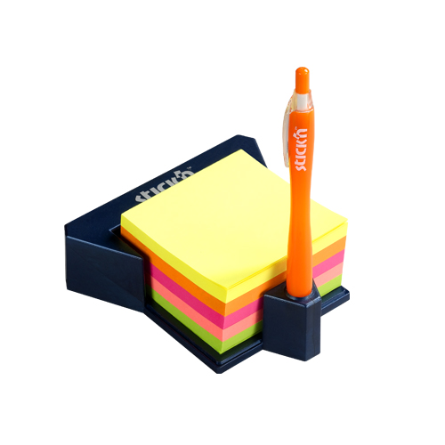 No. 21272 76 X 76 mm NEON CUBE WITH PEN HOLDER