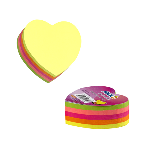 No. 21356 76 mm NEON DIE CUT HEART   250 SHT CUBE