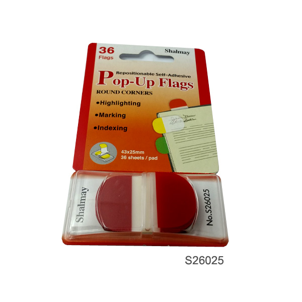 S26025 RED 45 X 25mm - 36 SHEETS / PAD NEON